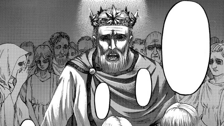 Karl menyuruh ketiga putrinya untuk memakan jasad Ymir. (dok. Kodansha/Attack on Titan)