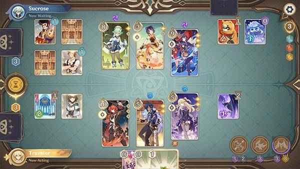 Mainkan game kartu Genius Invokation bersama para NPC. (Dok. HoYoverse)