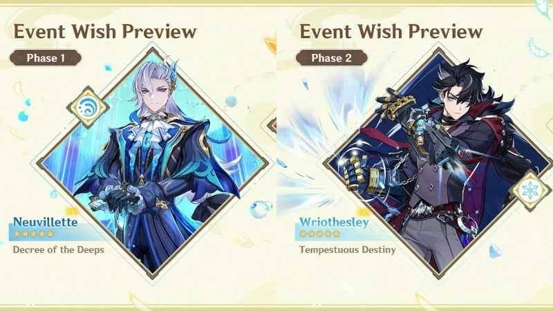 Urutan gacha karakter di update 4.1