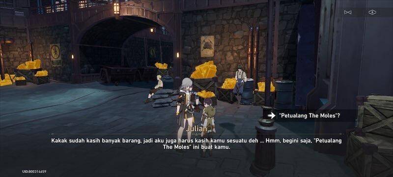 Cara mendapatkan side quest Petualang the Moles