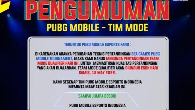 Qualifier Team Mode PUBG Mobile SEA Games Diundur ke 19 Mei 2022