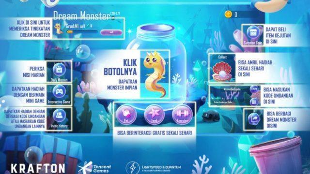 Rawat Dream Monster Unik di PUBG Mobile, Dapatkan Ribuan Ocean Crystal Gratis!