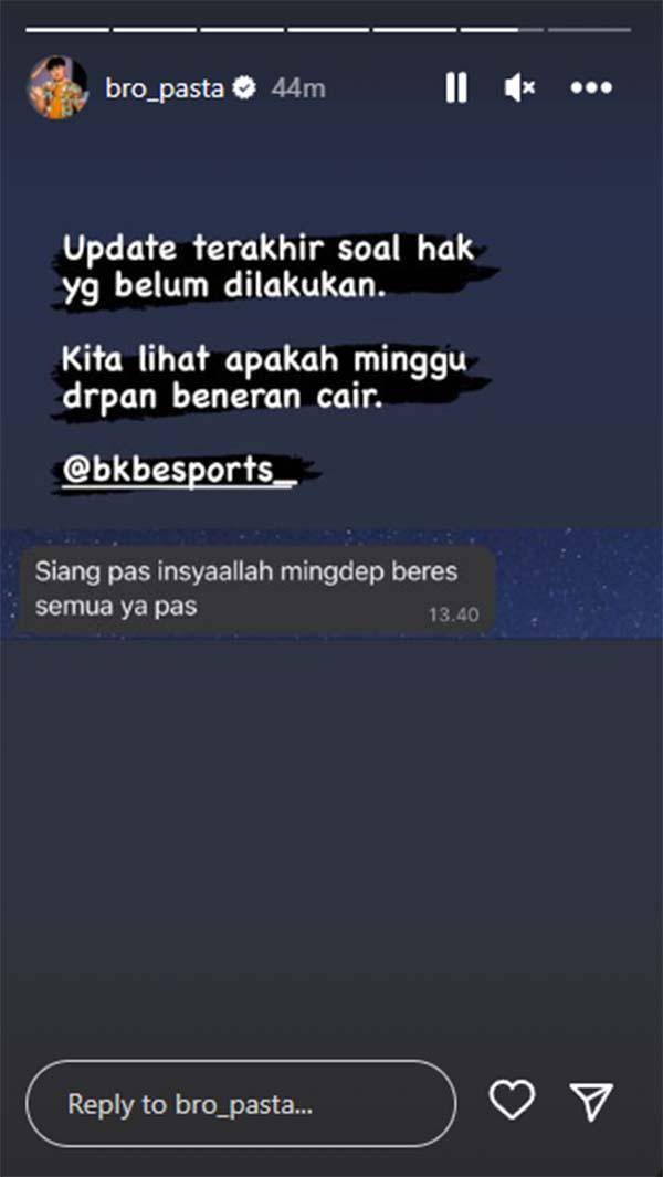 Sumber: Story Instargam @bro_pasta