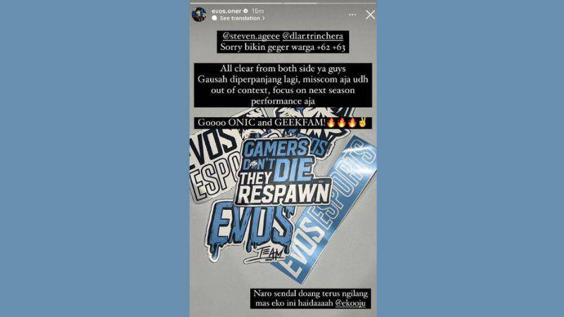 sc: IG Story EVOS Oner