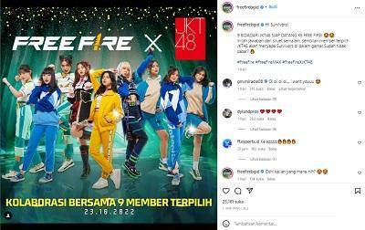Source: instagram.com/freefirebgid (Kolaborasi FF x JKT48)
