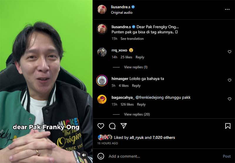 Sumber: instagram.com/liusandre.s