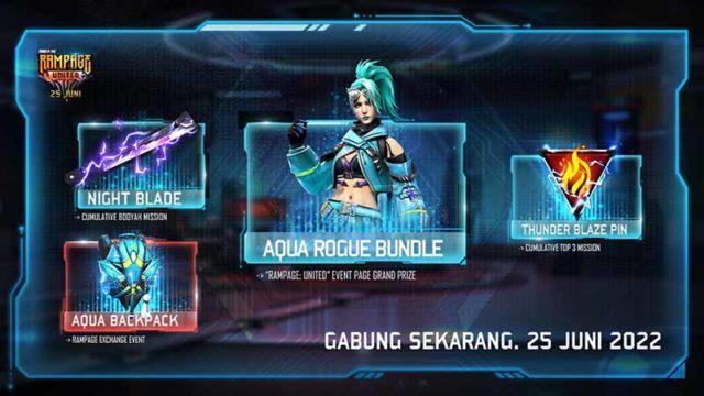 Dapat Bundle Aqua Rogue Free Fire Gratis di Rangkaian Event Rampage: Unite, Ini Caranya!