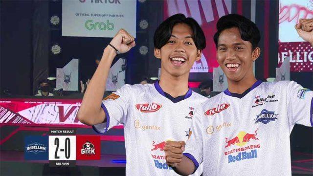 RBL vs Geek MPL S9 Week 8, Rebellion Zion Menang 2-0 di Akhir Regular Season