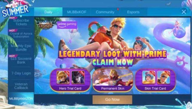 Ini Cara Dapat Skin Gratis di Event Amazon Prime Mobile Legends (ML)
