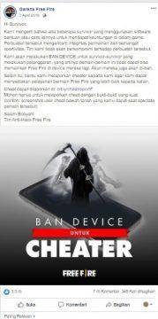 Report cheater FF di link resmi Garena