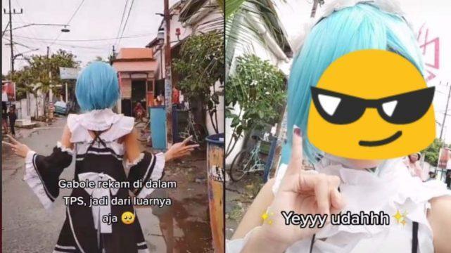 Keren Abis! Viral Cewek Cosplay Karakter Anime saat Nyoblos di Pilkada