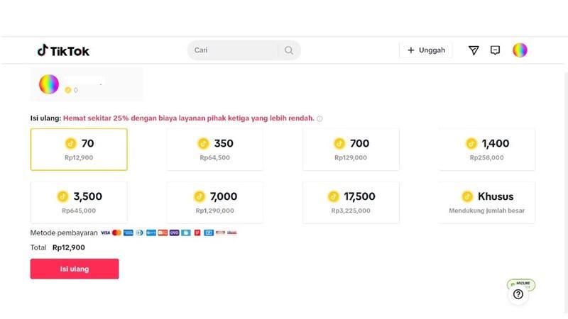Cara Beli Koin TikTok