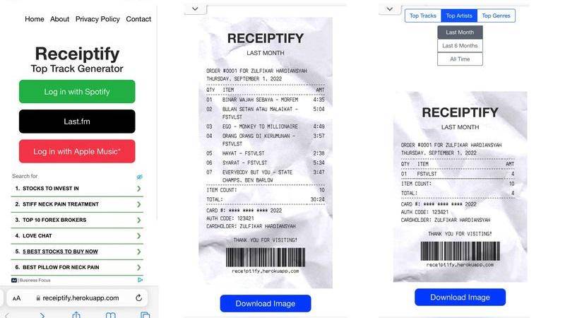 Mengenal Aplikasi Receiptify