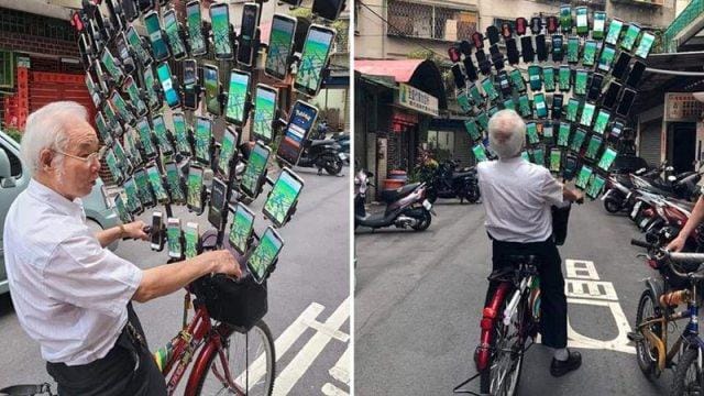 Kakek Ini Menggunakan 64 Smartphone untuk Bermain Pokemon GO!
