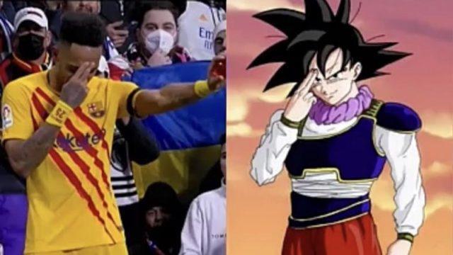 Meme Aubameyang Selebrasi Ala Goku, Sampai Ganti Foto Profil Twitter!