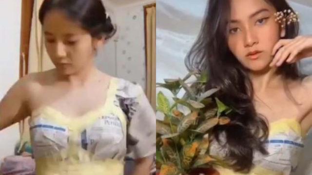 Kreatif Banget! Bikin Gaun dari Koran, Cewek Cantik Ini Banjir Pujian
