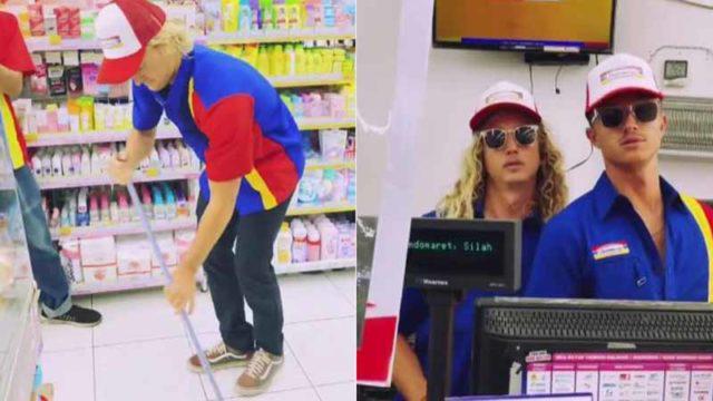 Kocak! Sekelompok Bule di Bali Pakai Kostum Pegawai Indomaret saat Halloween