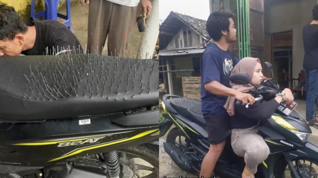 Kocak! Dituduh Pacar Bonceng Cewek Lain, Cowok Ini Pasang Paku di Jok Motor