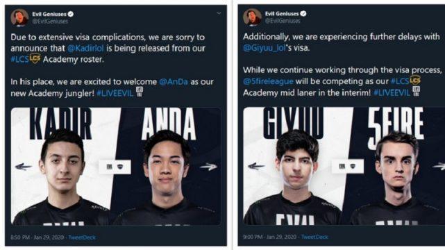 Evil Geniuses Academy Gantikan Kadir dengan AnDa Karena Masalah Visa