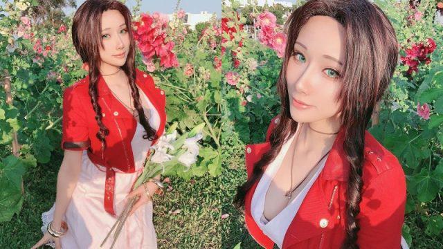 Cantik! 10 Potret HaneAme Cosplay jadi Aerith Gainsborough Ini Bikin Cowok Tak Berkedip