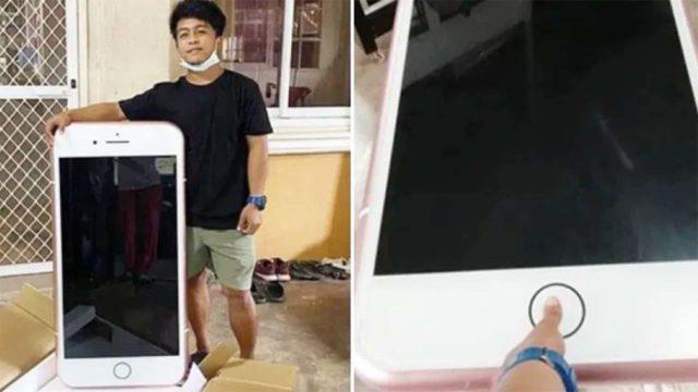 Kocak! Pria Ini Pesan iPhone 7, yang Datang Malah 'HP' Raksasa Setinggi 1 Meter