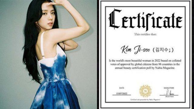 Jisoo Blackpink Dapat Sertifikat Wanita Tercantik di Dunia 2022, Lisa Peringkat Berapa?