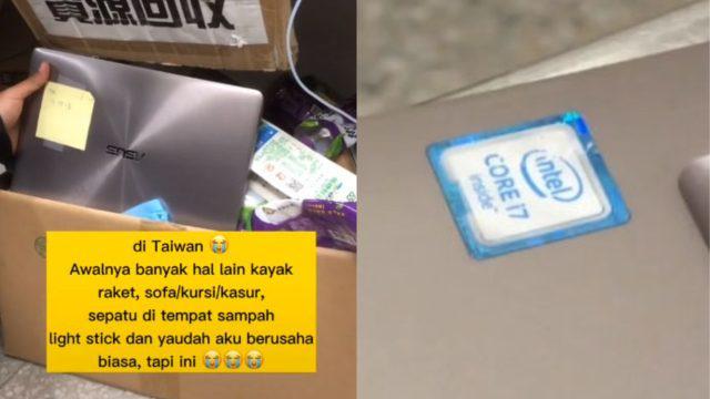 Viral Mahasiswa Indonesia Nemu Laptop Intel Core i7 Bekas di Tempat Sampah Taiwan, Rejeki Nomplok