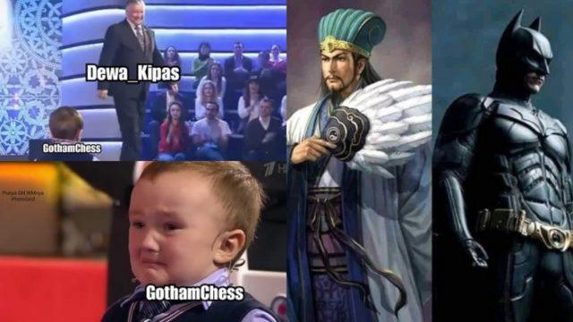 10 Meme Kocak Dewa Kipas Bikinan Warganet Usai Konflik dengan Gotham Chess, Bikin Ngakak