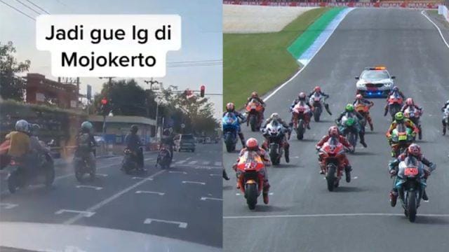 Berasa MotoGP! Area Tunggu Lampu Merah Ini Dibuat Seperti Starting Grid