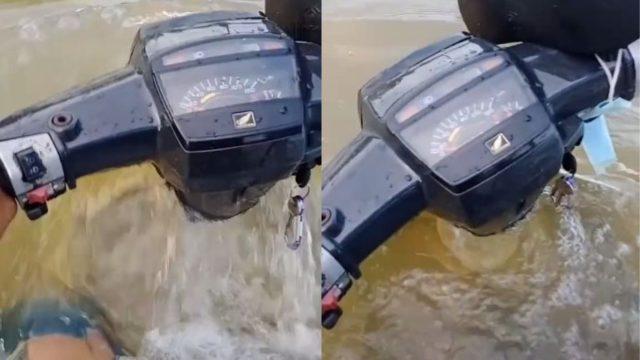 Sulit Dipercaya, Viral Motor Bebek Lawas Bisa Jalan di Air