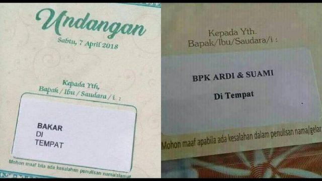 Salfok, Ini 10 Potret Nama di Undangan yang Bikin Dahi Mengerut! Kok Bisa?