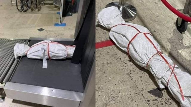 Geger! Viral Paket Dibungkus Mirip Pocong di Bandara, Ternyata Ini Isinya