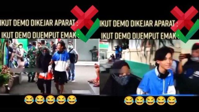 Kembali Viral Pemuda Dipaksa Pulang saat Demo oleh Ibunya, Cuma Bisa Pasrah