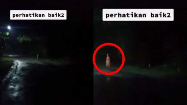 Viral di TikTok! Pria Ini Rekam Sosok Putih saat Naik Motor di Jalan Sepi, Berani Lihat?