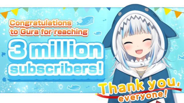 Subscriber Gawr Gura Raih 3 Juta, Kalahkan Kizuna AI!