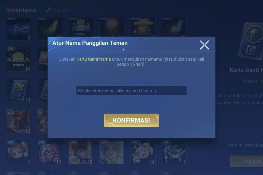 Cara mengganti nickname HOK. (Dok. GGWP)