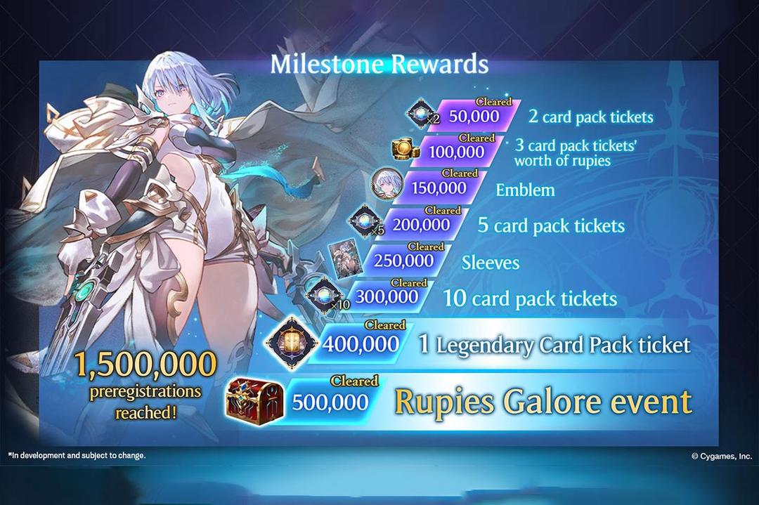 Hadiah pra-registrasi sudah bisa diambil. (Dok. Cygames)