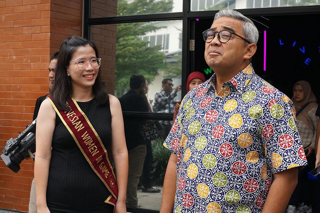 Farhan berbincang dengan CEO Agate Shieny Aprilia. (Dok. GGWP)