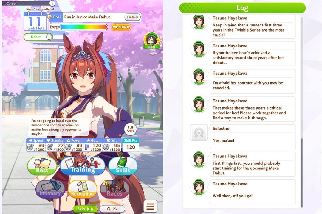 Susun porsi latihan Umamusume sambil memperhatikan kebutuhannya. (Steam)