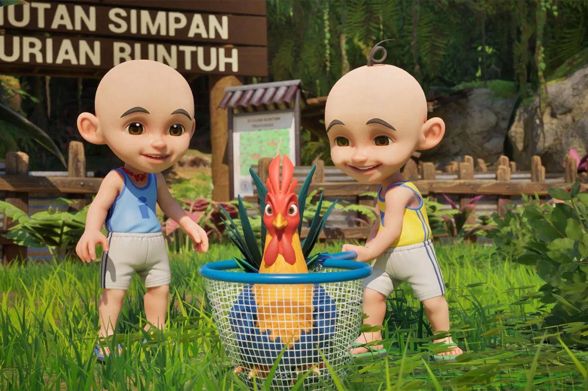 Game ini memungkinkan kita menjelajah Kampung Durian Runtuh sebagai Upin dan Ipin. (Dok. Streamline Studios)