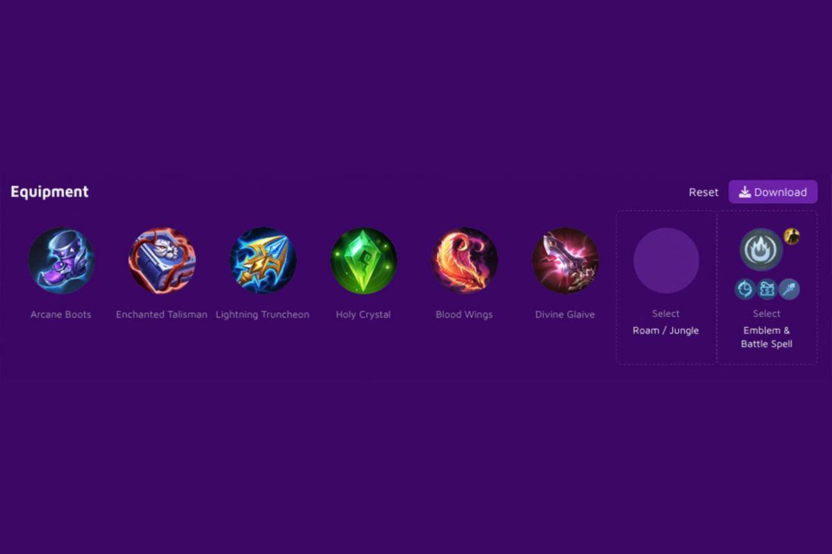 Susunan item dan emblem Wu Zetian versi Cinny. (mlbbtools.com)