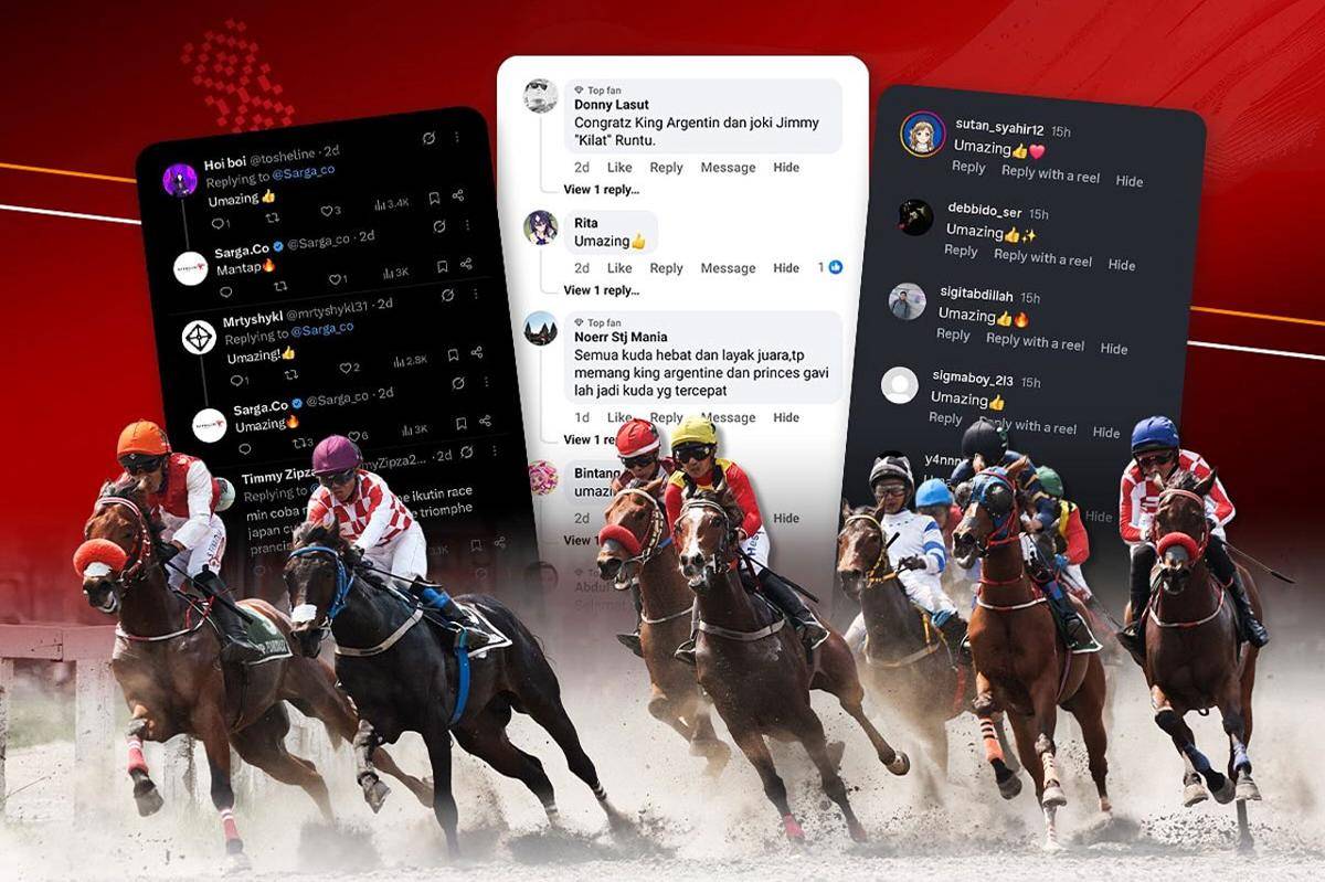 Komentar media sosial Indonesia Derby 2025 dari fans Umamusume. (Sarga.co)