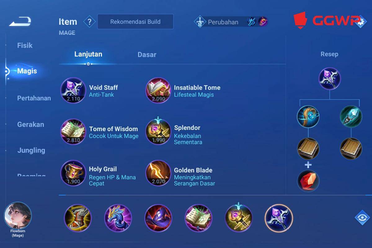 Build item Flowborn mage (Dok. GGWP)