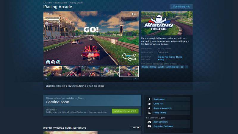 iRacing Arcade akan dirilis di Steam (Steam)