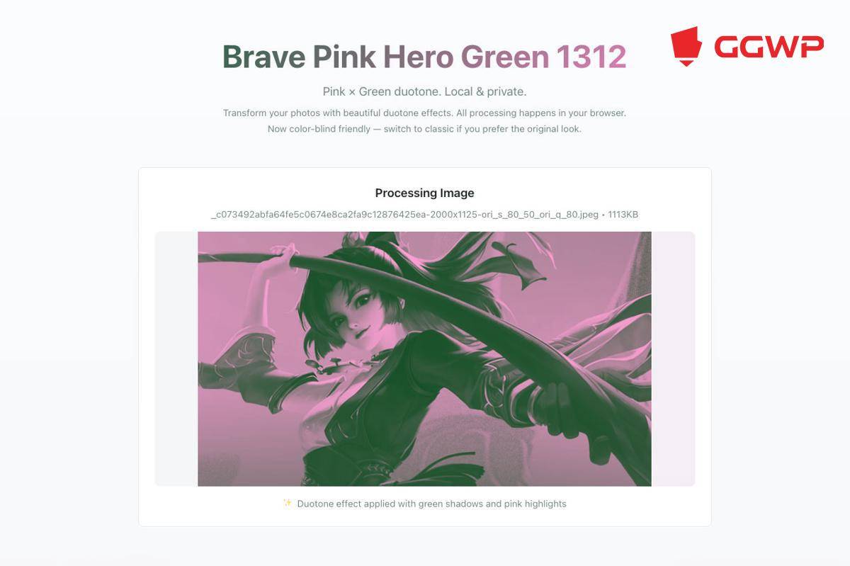 Editor foto pink hijau. (Dok. GGWP)