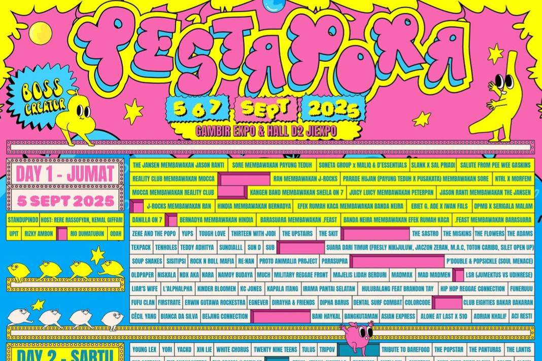 Line Up Pestapora 2025 (Dok. Boss Creator)