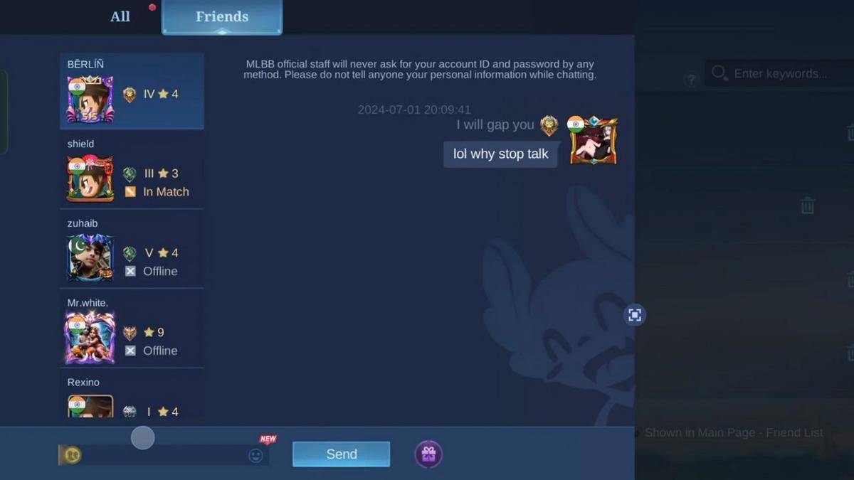 Melihat chat MLBB. (Reddit)