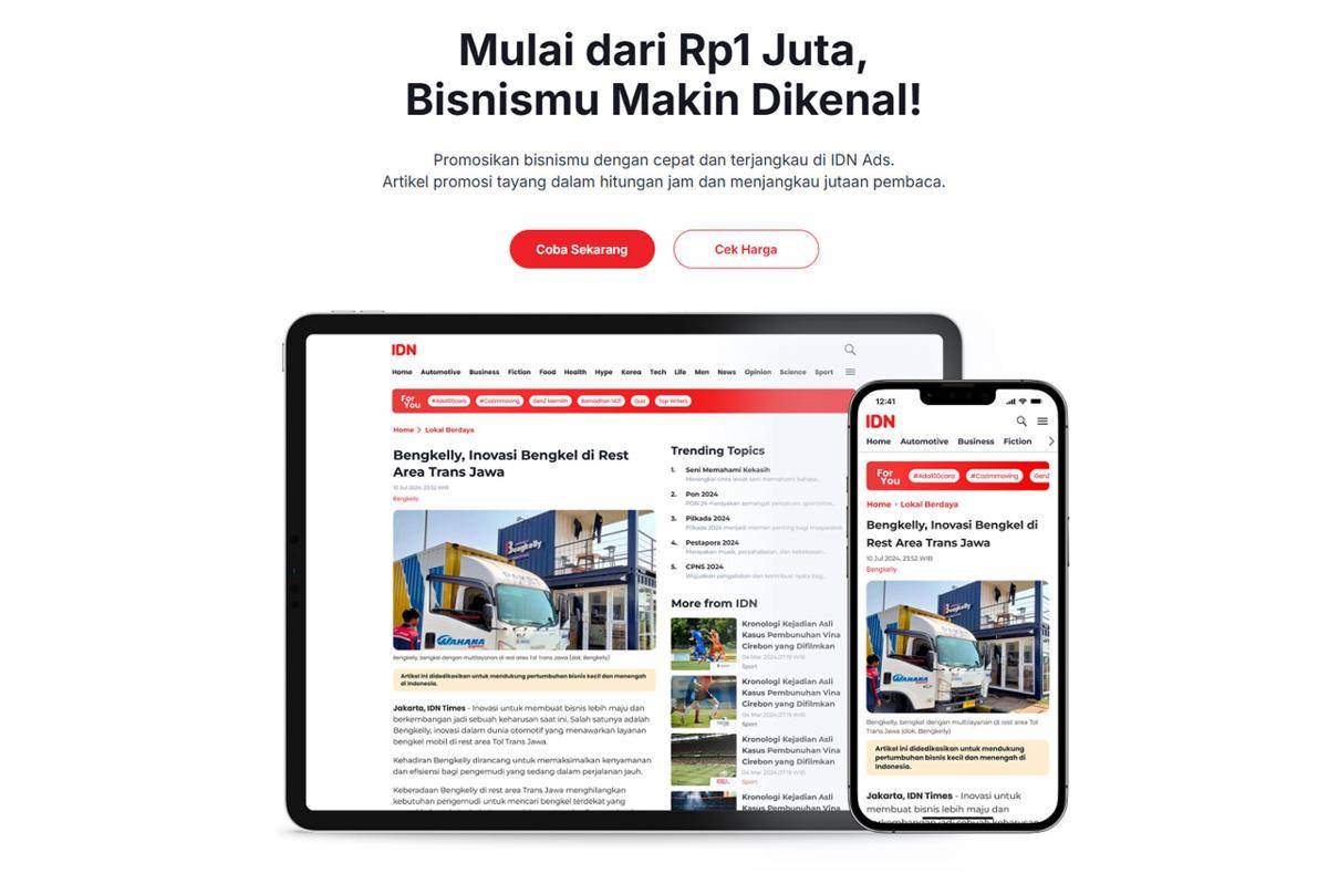 Self-Serve Advertorial Ads sudah tersedia di publisher IDN. (Dok. IDN Ads)