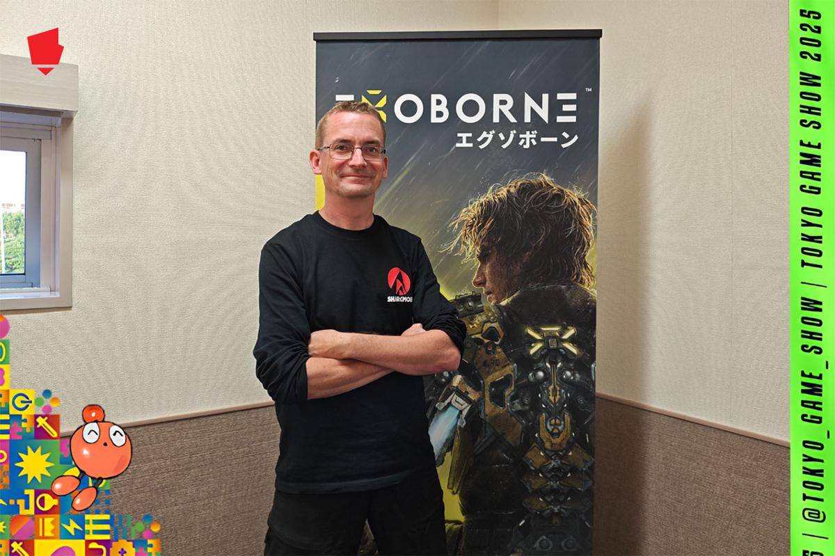 GGWP mencoba game Exoborne bersama Martin Hultberg, narrative director Exoborne. (Dok. GGWP)