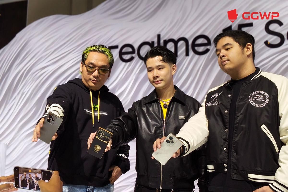 Hasil potretan Fiel, Jess No Limit, dan R7 dengan kamera realme 15 Pro 5G. (Dok. GGWP)